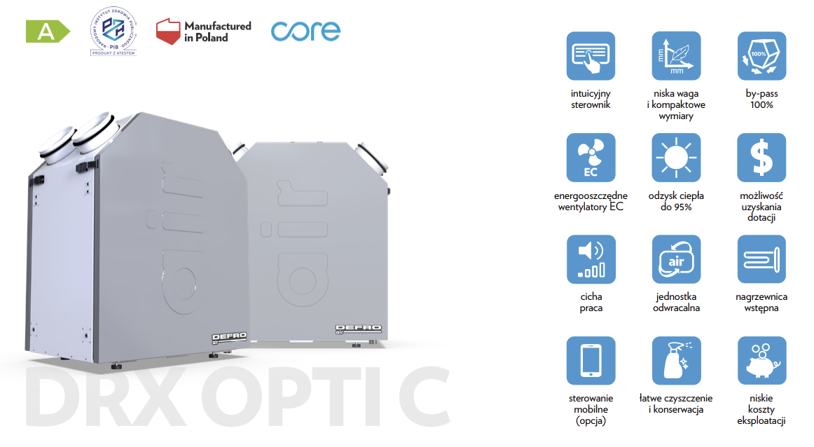 Rekuperator Defro DRX OPTI C